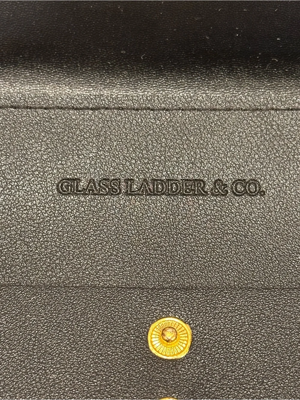 Men's Black Envelope Briefcase with Gold Snap Closure